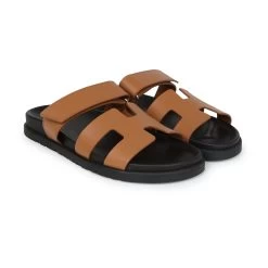Hermès Hermes Chypre Techno Sandals Naturel Calfskin Palladium Hardware 39 EU -Online Bag Store H SNDL 240102 1 02