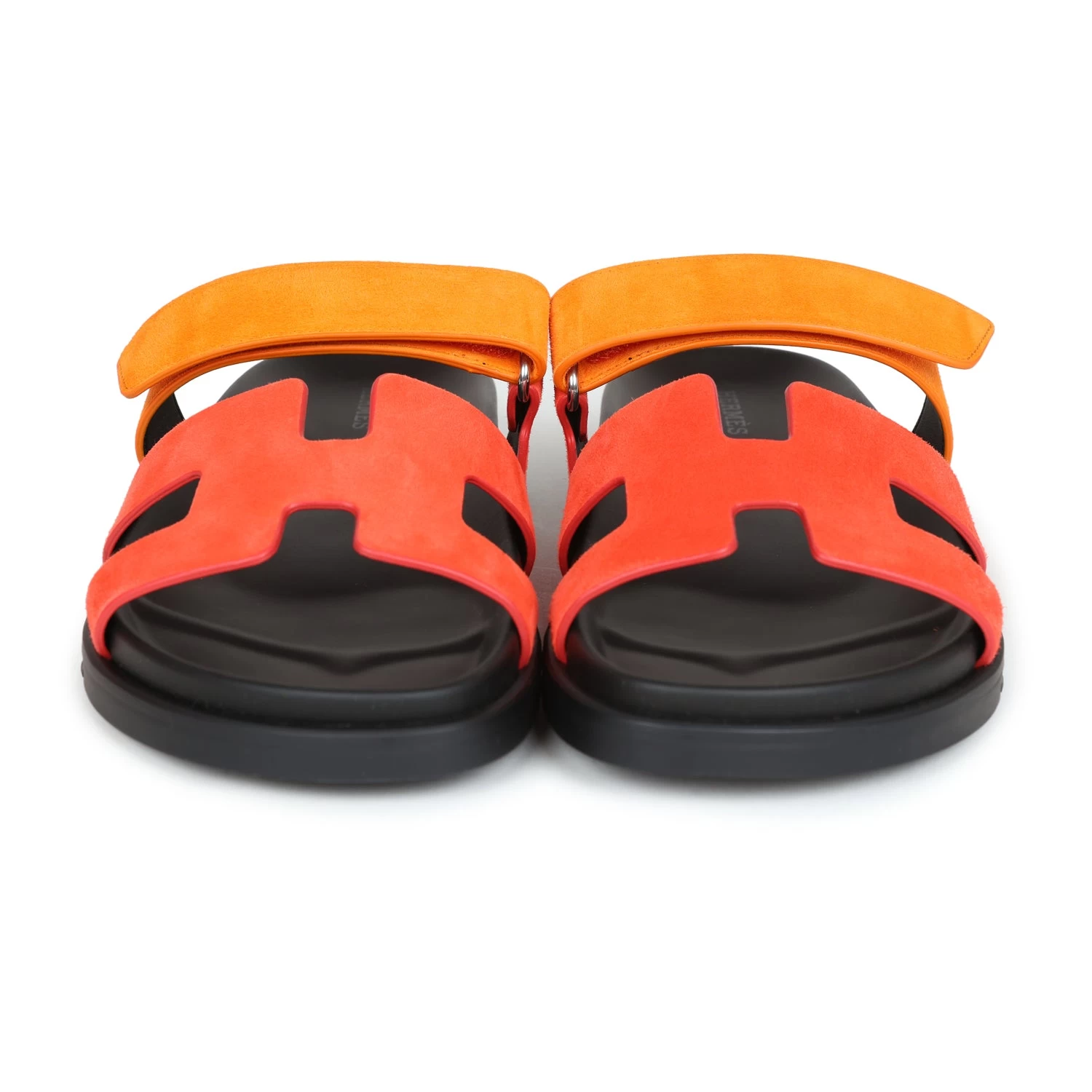 Hermès Hermes Chypre Techno Sandals Sunset/Rouge Ecarlate Suede Palladium Hardware 38 EU 4 Hermès Hermes Chypre Techno Sandals Sunset/Rouge Ecarlate Suede Palladium Hardware 38 EU - Image 2
