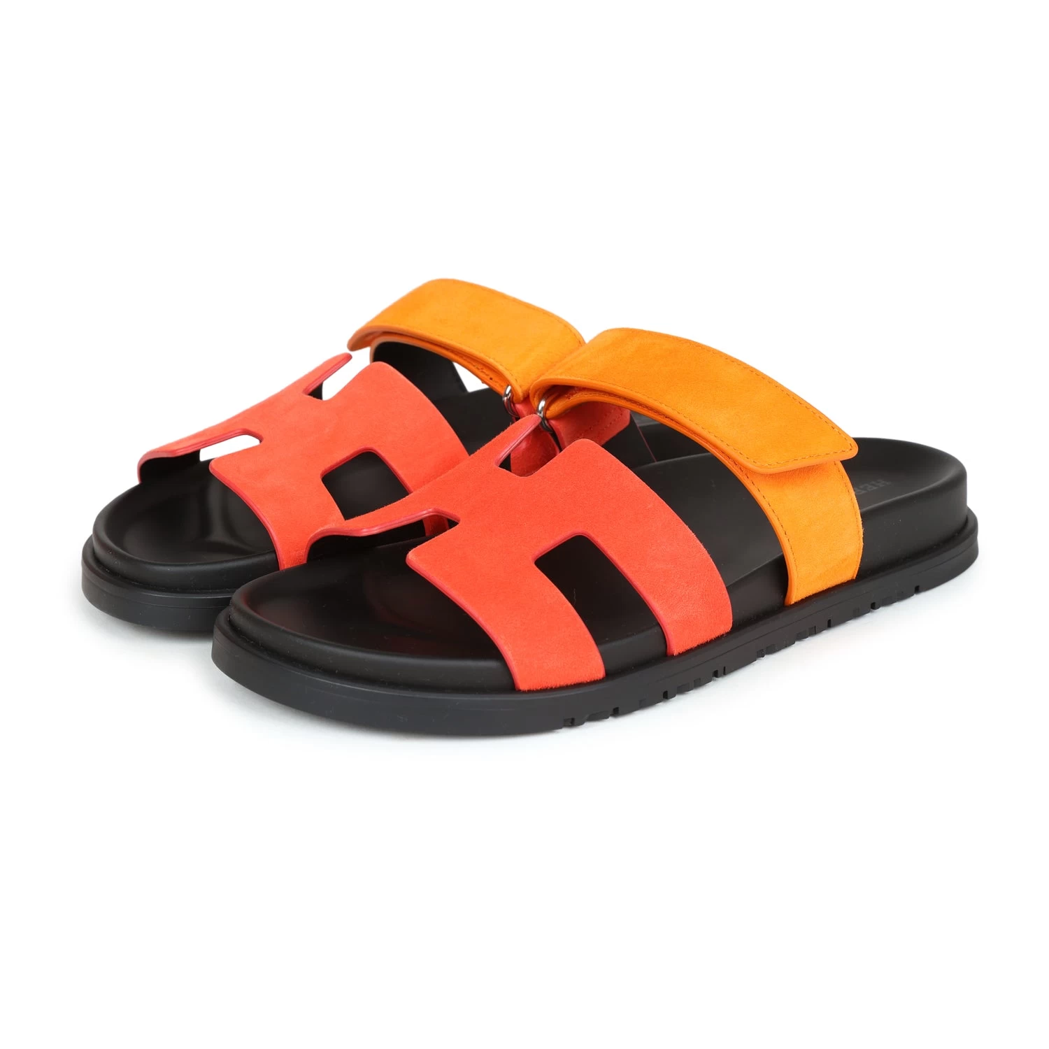 Hermès Hermes Chypre Techno Sandals Sunset/Rouge Ecarlate Suede Palladium Hardware 38 EU 3 Hermès Hermes Chypre Techno Sandals Sunset/Rouge Ecarlate Suede Palladium Hardware 38 EU