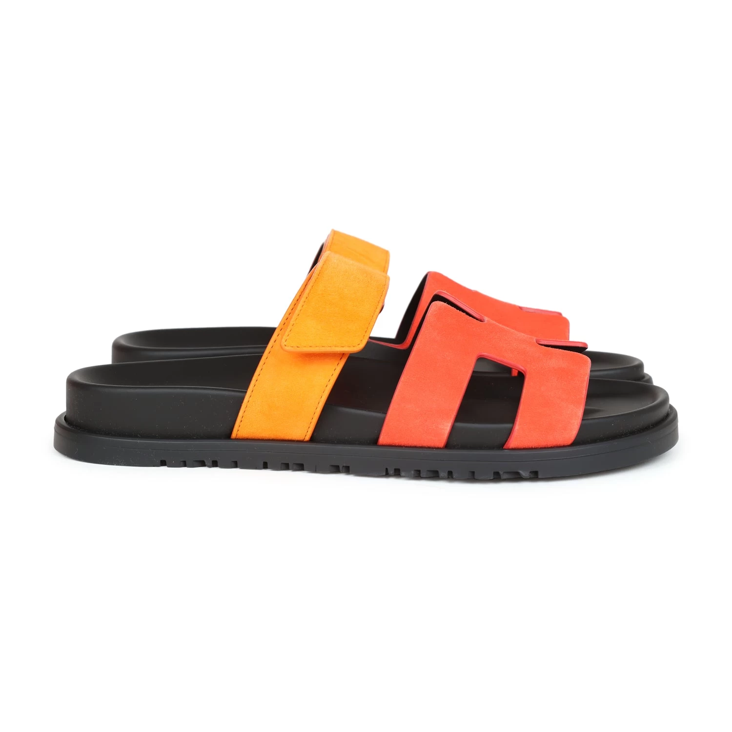 Hermès Hermes Chypre Techno Sandals Sunset/Rouge Ecarlate Suede Palladium Hardware 38 EU 6 Hermès Hermes Chypre Techno Sandals Sunset/Rouge Ecarlate Suede Palladium Hardware 38 EU - Image 4