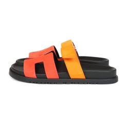 Hermès Hermes Chypre Techno Sandals Sunset/Rouge Ecarlate Suede Palladium Hardware 38 EU 15 Hermès Hermes Chypre Techno Sandals Sunset/Rouge Ecarlate Suede Palladium Hardware 38 EU -Online Bag Store H SNDL 240105 1 05