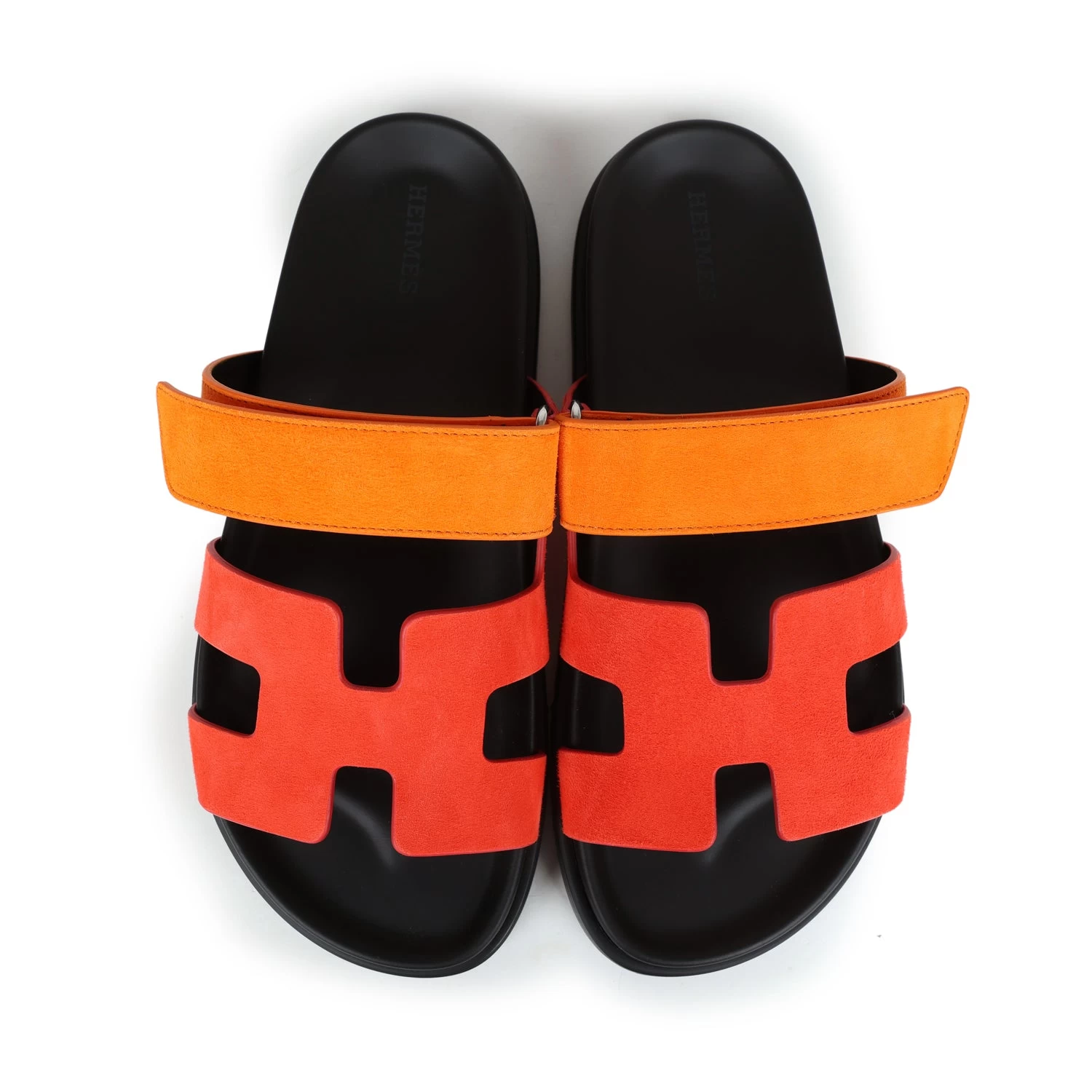 Hermès Hermes Chypre Techno Sandals Sunset/Rouge Ecarlate Suede Palladium Hardware 38 EU 9 Hermès Hermes Chypre Techno Sandals Sunset/Rouge Ecarlate Suede Palladium Hardware 38 EU - Image 7