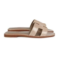Hermès Hermes Oran Sandals Beige Argile Shiny Lizard 38 EU -Online Bag Store H SNDL 240109 4 05