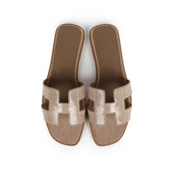 Hermès Hermes Oran Sandals Beige Argile Shiny Lizard 38 EU -Online Bag Store H SNDL 240109 4 07