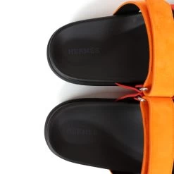 Hermès Hermes Chypre Techno Sandal Sunset & Rouge Ecarlate Suede Palladium Hardware 37.5 EU -Online Bag Store H SNDL 240118 1 08