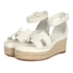 Hermès Hermes Doll 60 Espadrille Sandal White Calfskin