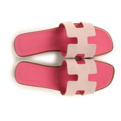 Hermès Hermes Oran Sandals Rose Porcelaine 40 EU -Online Bag Store H SNDL 240122 2 07