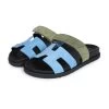 Hermès Hermes Chypre Techno Sandal Bleu Cameo/Vert Suede Palladium Hardware 37.5 EU -Online Bag Store H SNDL 240206 1 02