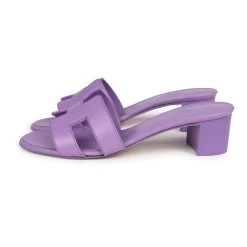 Hermès Hermes Oasis Sandals Violet Calfskin 36.5 EU -Online Bag Store H SNDL 240213 1 05