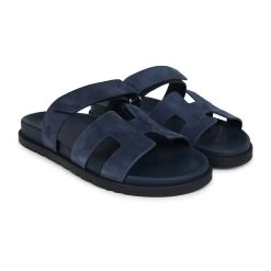 Hermès Hermes Chypre Techno Sandals Blue Celeste Suede 40.5 EU Palladium Hardware -Online Bag Store H SNDL 240220 1 03