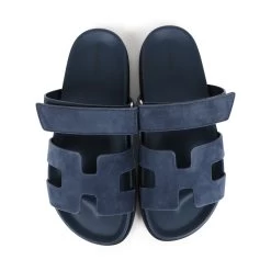 Hermès Hermes Chypre Techno Sandals Blue Celeste Suede 40.5 EU Palladium Hardware -Online Bag Store H SNDL 240220 1 07