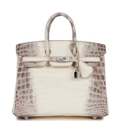 Hermès Hermes Birkin 25 Himalaya Niloticus Crocodile Diamond Encrusted Hardware
