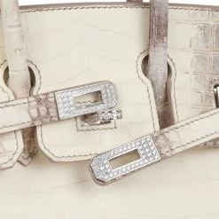 Hermès Hermes Birkin 25 Himalaya Niloticus Crocodile Diamond Encrusted Hardware -Online Bag Store HIMALAYANDIAMOND 08